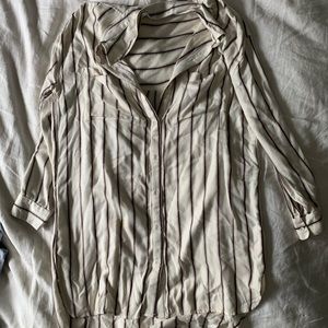 Boutique Red and Blue Stripped Shirt Dress